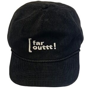 SNAG Collective Black Corduroy Snapback Hat 5-Panel Rope Far Outtt Embroidered